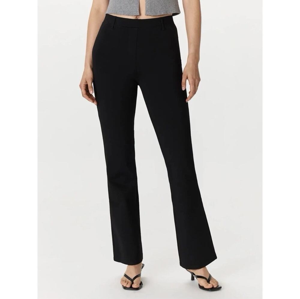 Quince Ultra Stretch Ponte Bootcut Pull On Pants Black XS Mid Rise Office Career